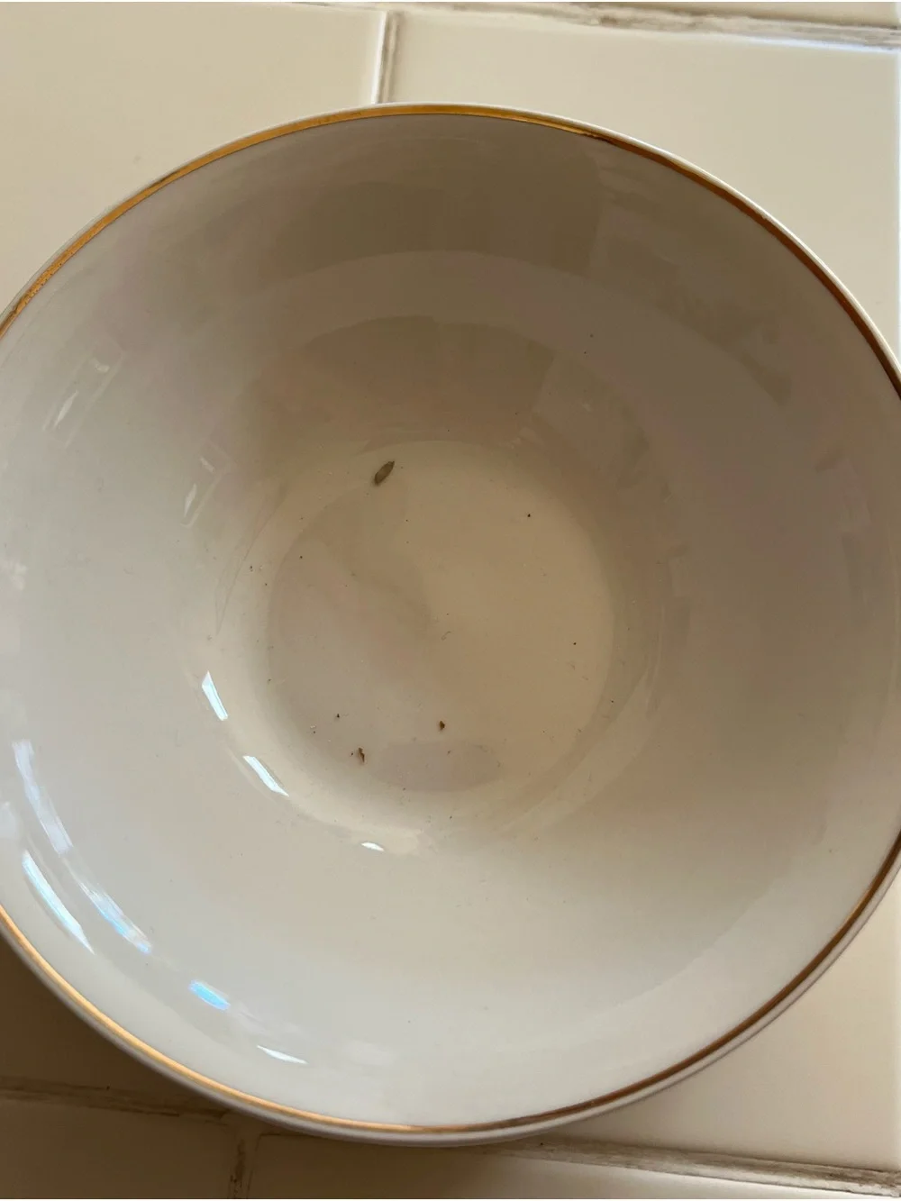 Classic White Ceramic Bowl Set with Subtle Silver Rim